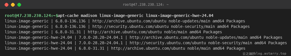 apt 仓库中的可用内核版本 apt 仓库中的可用内核版本